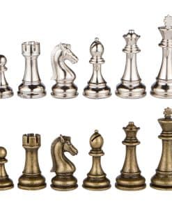 Piezas de Ajedrez de Metal Jupiter en Plata y Bronce con