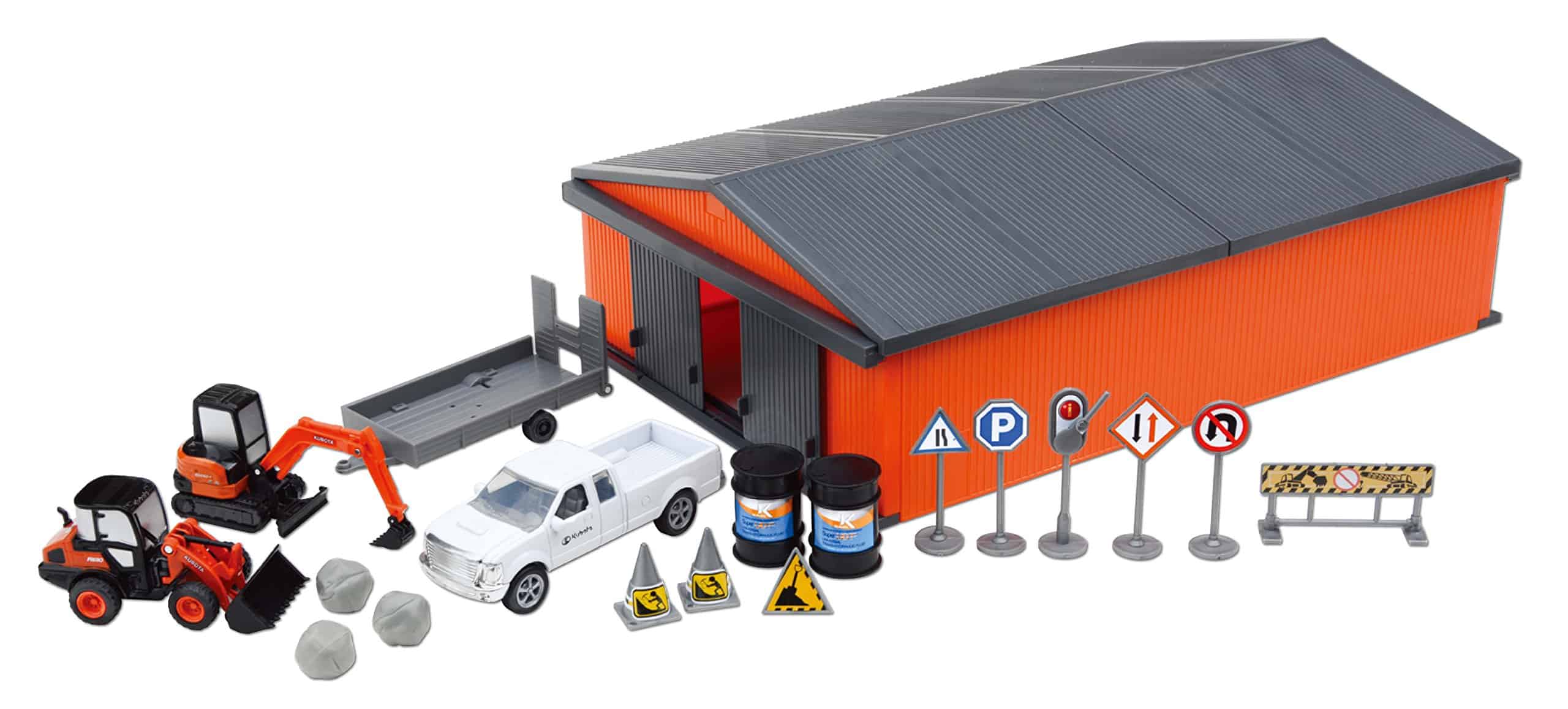 Juego de Construcción de Vehículos Kubota con Cobertizo