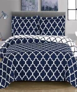 Juego de Colcha Twin/Twin-Extra-Largo en Azul Marino y