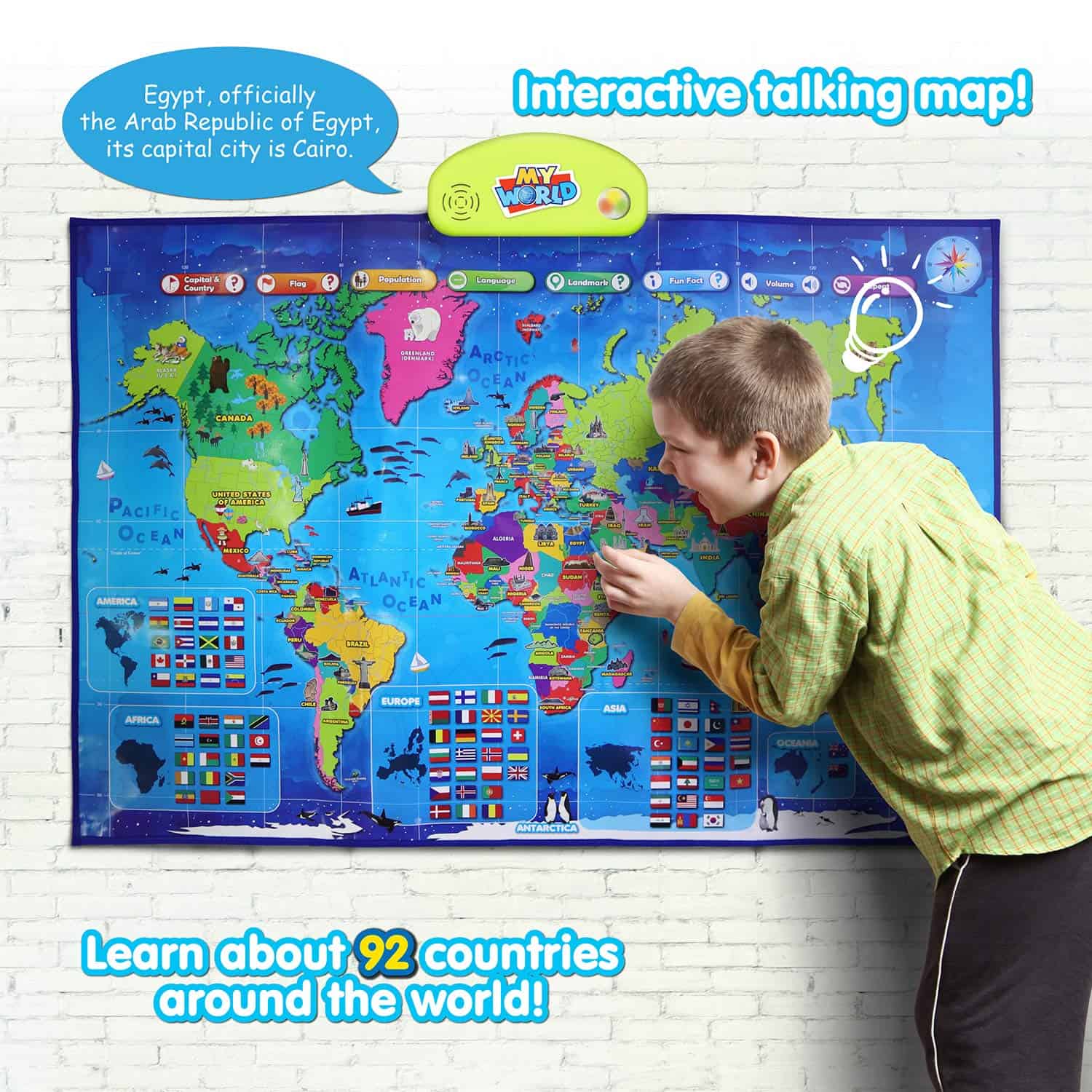 BEST LEARNING i-Poster My World Interactive Map - Juguete - Imagen 5