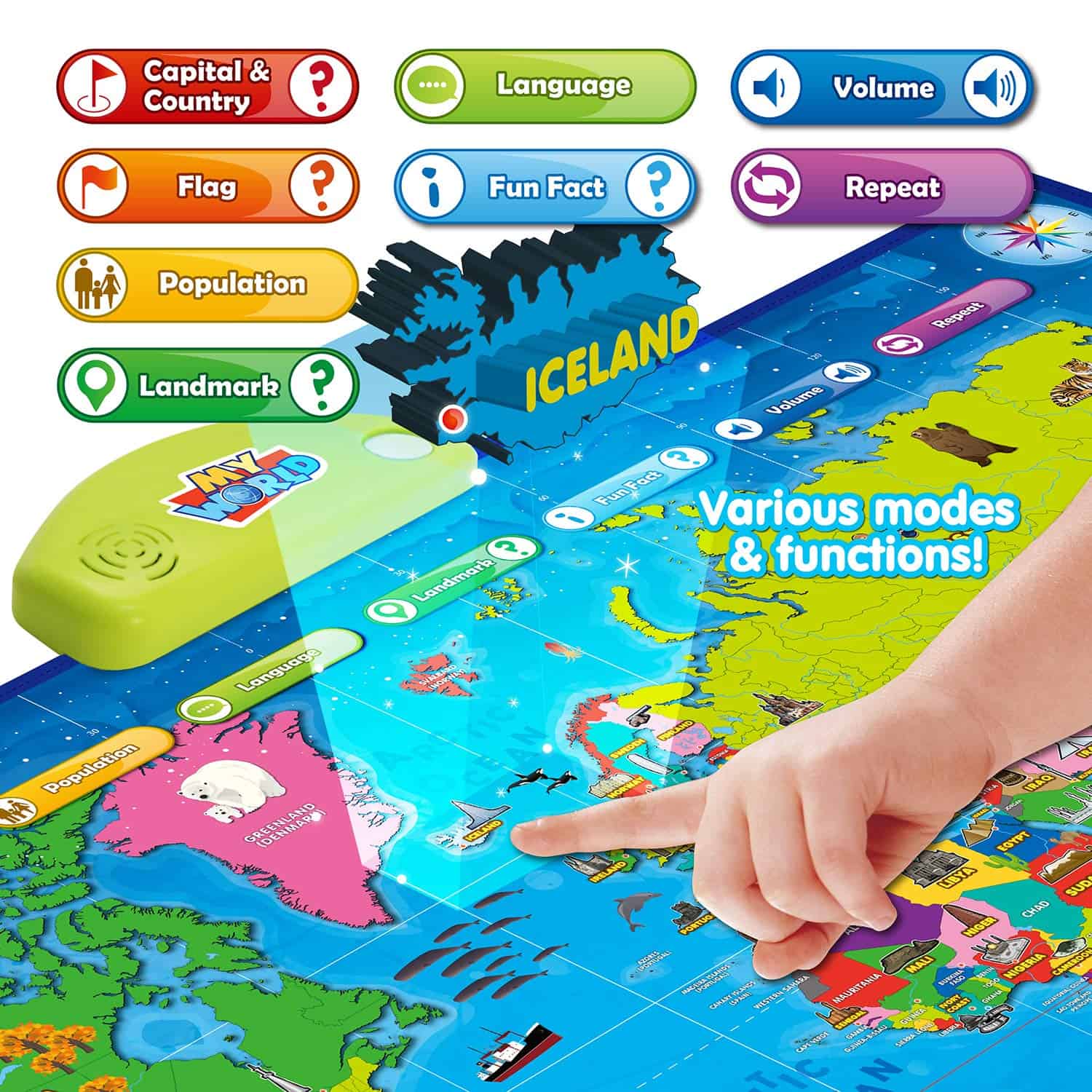 BEST LEARNING i-Poster My World Interactive Map - Juguete - Imagen 4