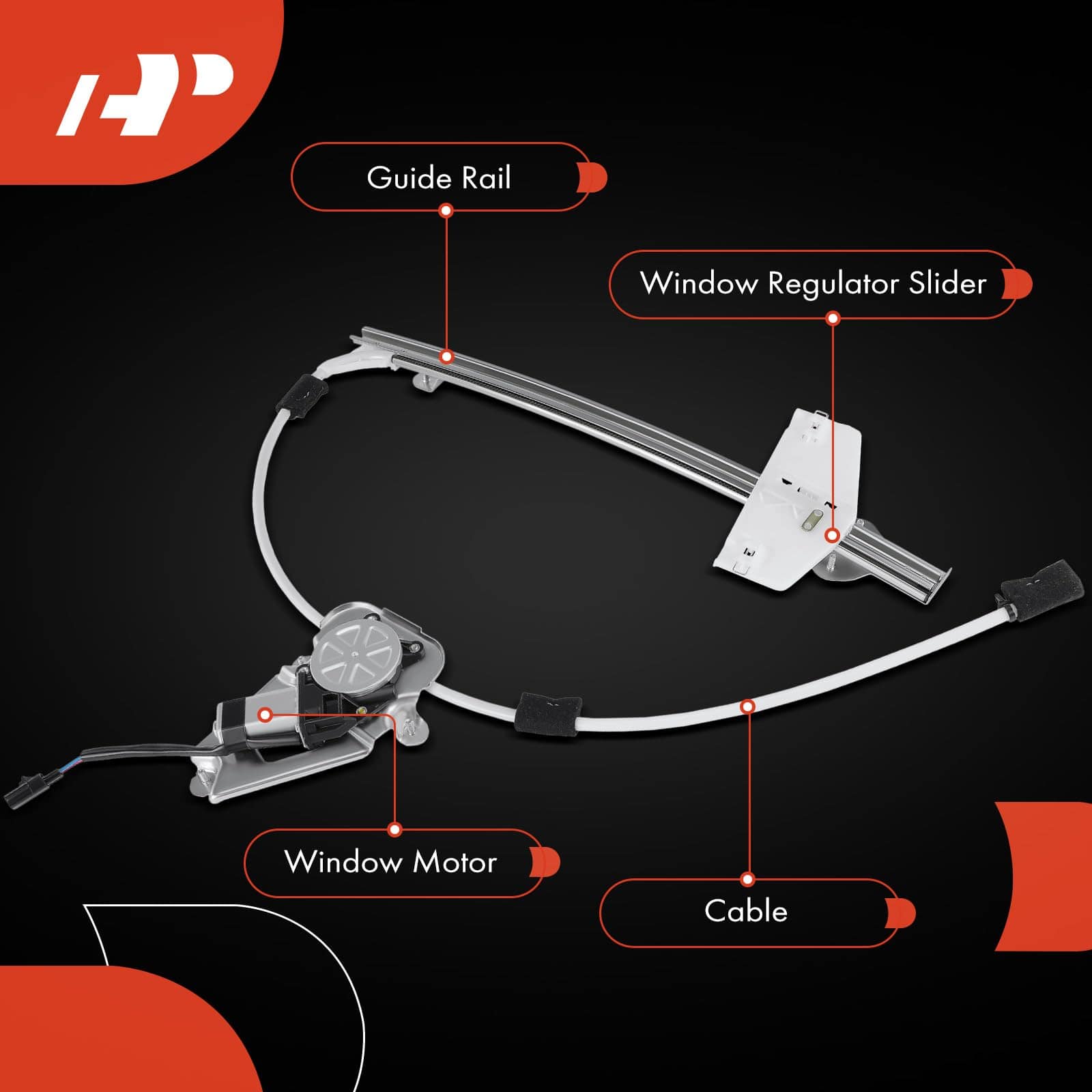 Ensamble de Regulador de Ventana con Motor A-Premium de - Imagen 7