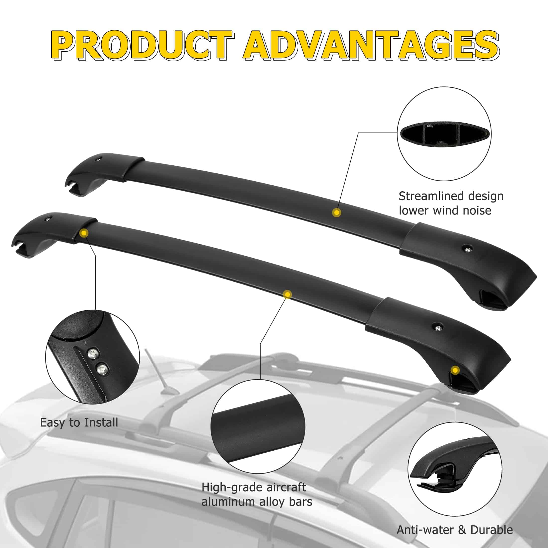 Barras transversales del portaequipajes AUXMART para Subaru - Imagen 8