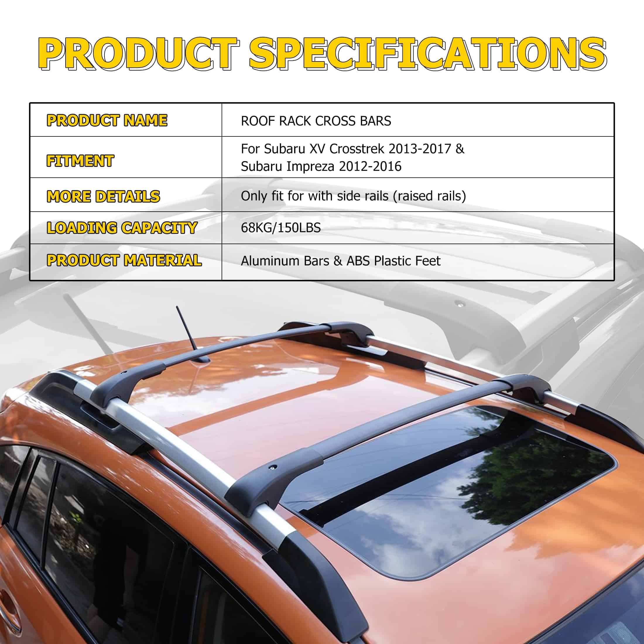 Barras transversales del portaequipajes AUXMART para Subaru - Imagen 9