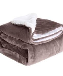 Manta de Sherpa HoroM Gris 50"x60" Microfibra Reversible