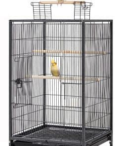 Jaula de pájaros de hierro forjado de lujo de 36 pulgadas