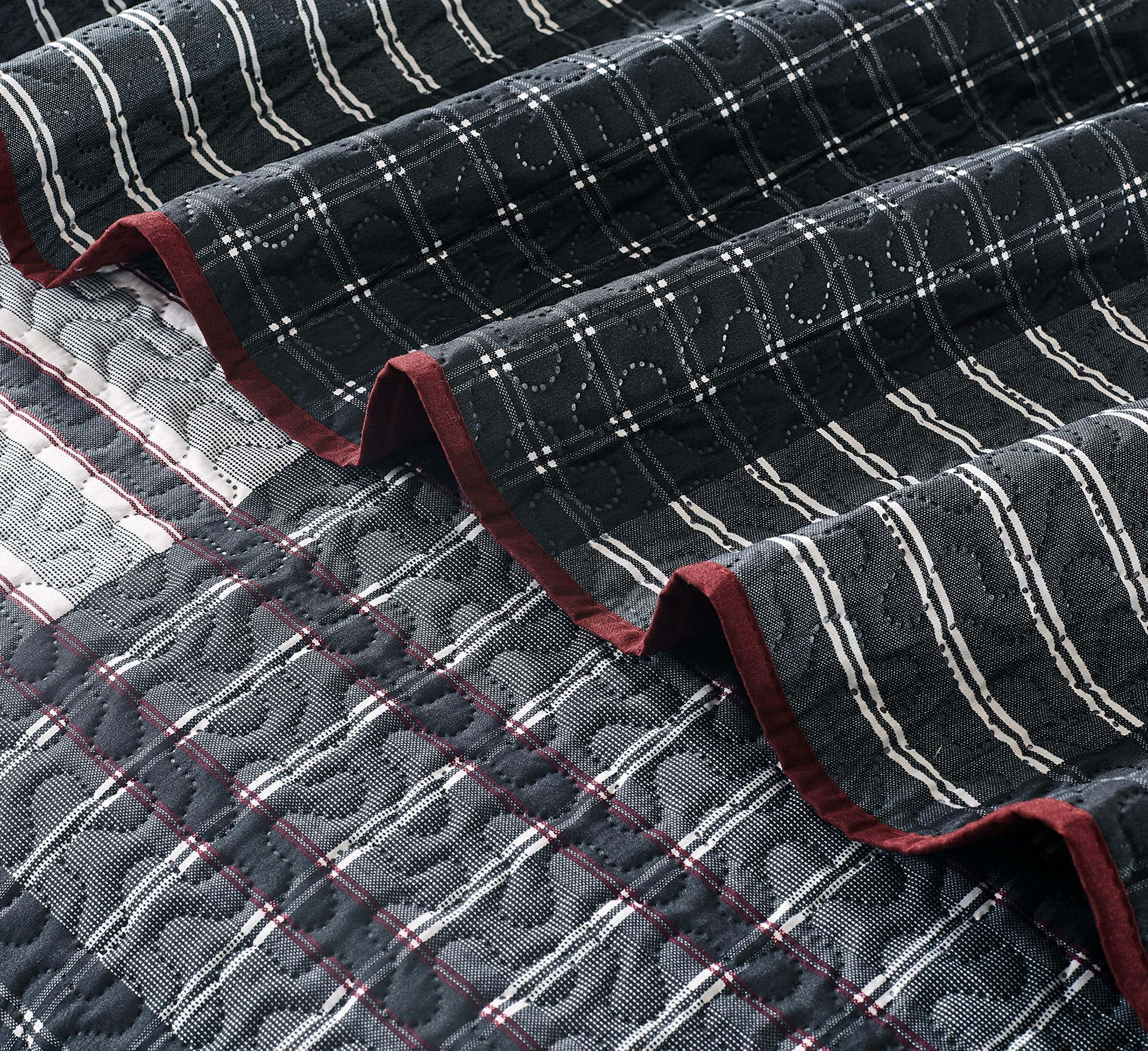 Colcha/Edredón Reversible Estampado a Cuadros de la Nueva - Imagen 5