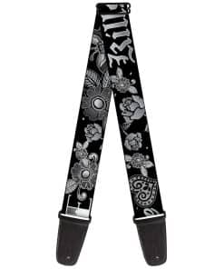 Correa de Guitarra Buckle-Down Love Kills Negra Blanca 2