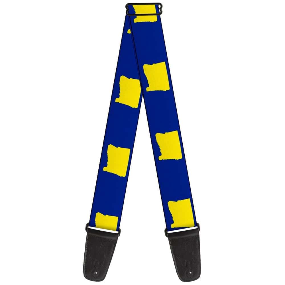 Correa de guitarra Silueta del Estado de Oregon Azul