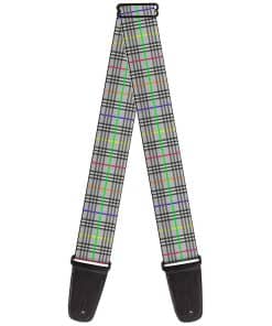 Correa de guitarra Buckle-Down Plaid Gris Multi Neon 2