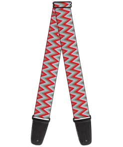 Correa de Guitarra Buckle-Down Zig Zag Blanco Gris Rojo de
