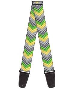 Correa de Guitarra Buckle-Down Chevron Tejido Gris Amarillo