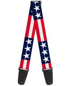 Correa de guitarra Buckle-Down Estrellas Rayas Azul Blanco