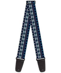 Correa de guitarra Buckle-Down Aztec4 Azul Blanco Gris 2