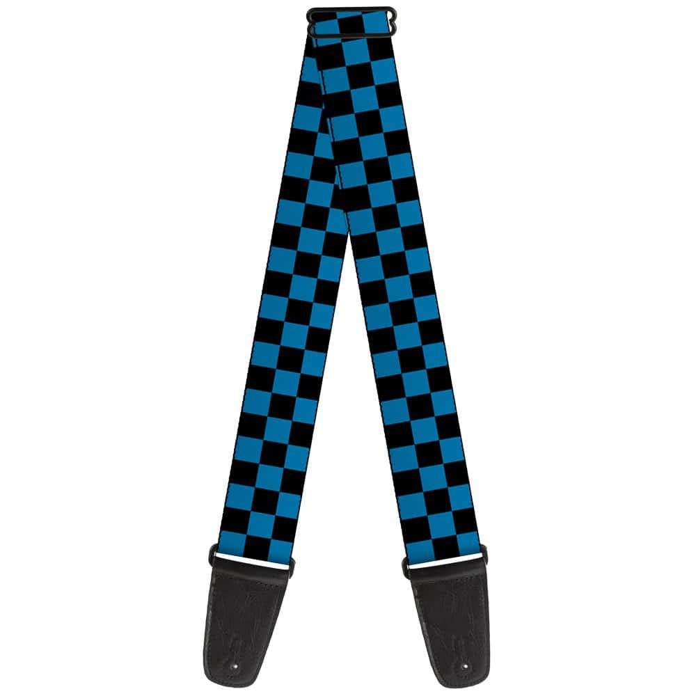 Correa de guitarra Checker Black Turquoise de 2 pulgadas de