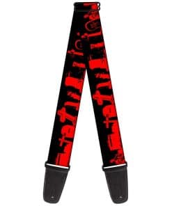 Correa para guitarra Buckle-Down Graveyard Negra Roja 2