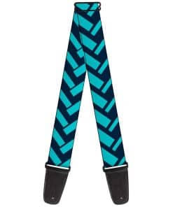 Correa de guitarra Buckle-Down Jagged Chevron Azul Turquesa