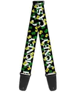 Correa para guitarra Buckle-Down Cash Money Dollar Negro