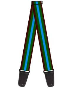 Correa de guitarra Buckle-Down Rayas Marrón Verde Azul Bebé