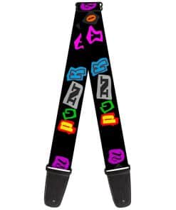 Correa de guitarra Punk You Black Full Color de 2 pulgadas