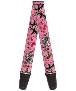 Correa de Guitarra Lucky Close Up Pink de 2 Pulgadas de
