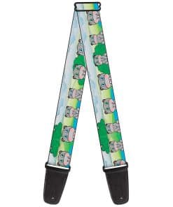 Correa de guitarra Buckle-Down Hippo Cartoon de 2 pulgadas