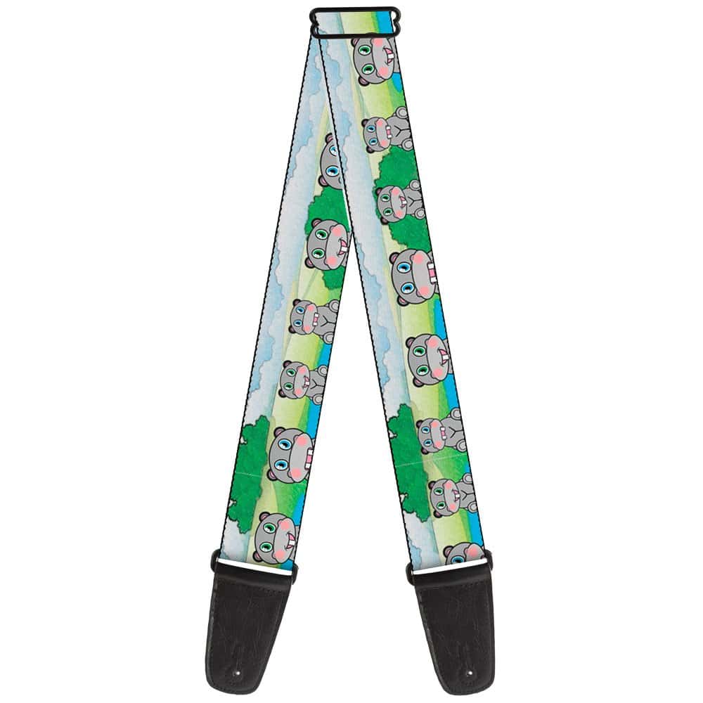 Correa de guitarra Buckle-Down Hippo Cartoon de 2 pulgadas