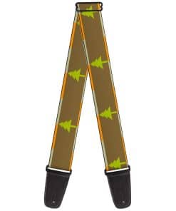 Correa para Guitarra Bosques de Pinos Bloques Oliva Naranja