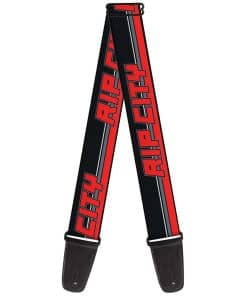 Correa de guitarra Buckle-Down Rip City Stripe Mesh Negra