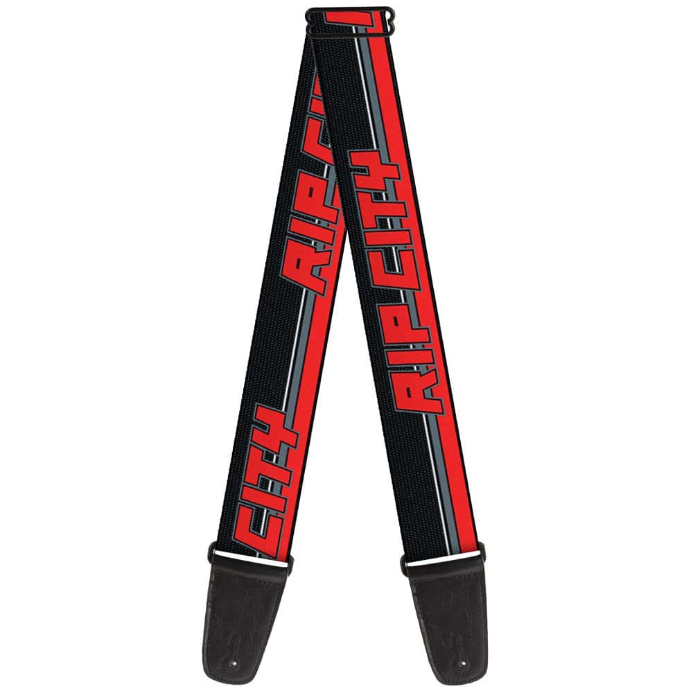 Correa de guitarra Buckle-Down Rip City Stripe Mesh Negra