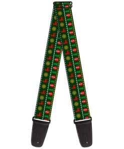 Correa para Guitarra Christmas Sweater Stitch Verde Blanco