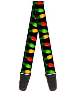 Correa de guitarra Buckle-Down Luces de Navidad Negro