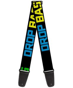 Correa de Guitarra Gotas No Bombas Negra Azul Amarilla