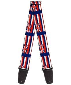 Correa de guitarra Buckle-Down Hawaii Flags Weathered Azul
