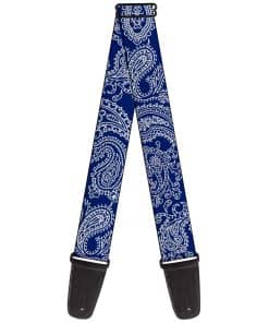Correa para guitarra Buckle-Down Paisley Azul Blanco 2