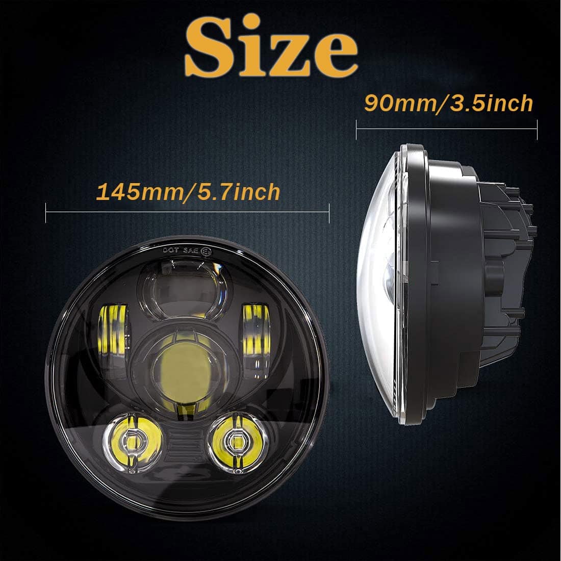Faro LED de Motocicleta SKTYANTS 5 3/4 5.75" Pulgadas con - Imagen 4
