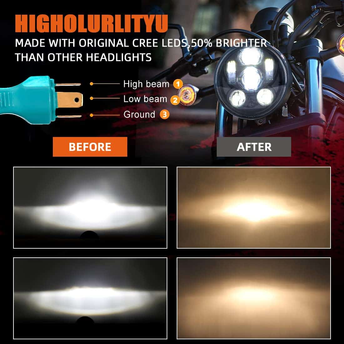 Faro LED de Motocicleta SKTYANTS 5 3/4 5.75" Pulgadas con - Imagen 7