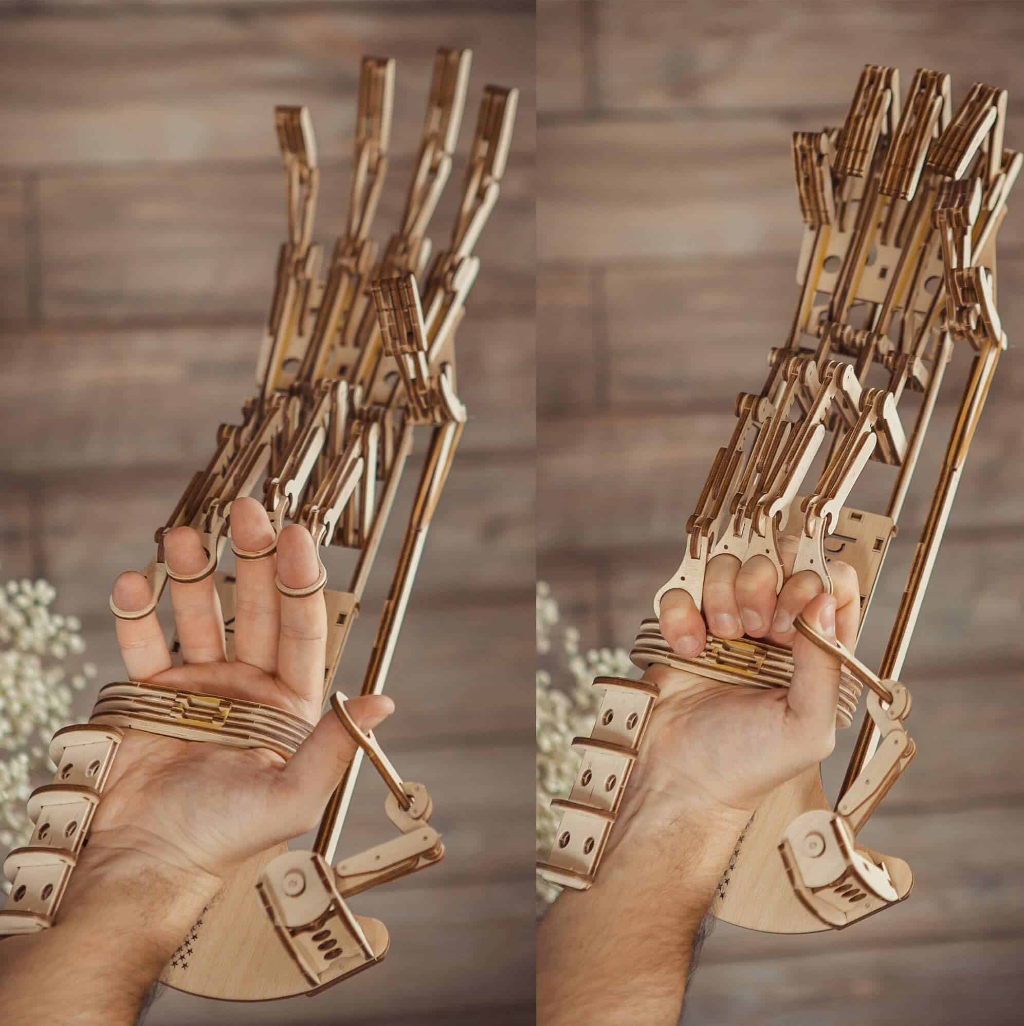 Wood Trick Rompecabezas de Madera Robot Hand - Kit de - Imagen 6