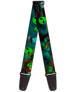 Correa de guitarra Alienígena OVNIs Galaxia Verde Negra
