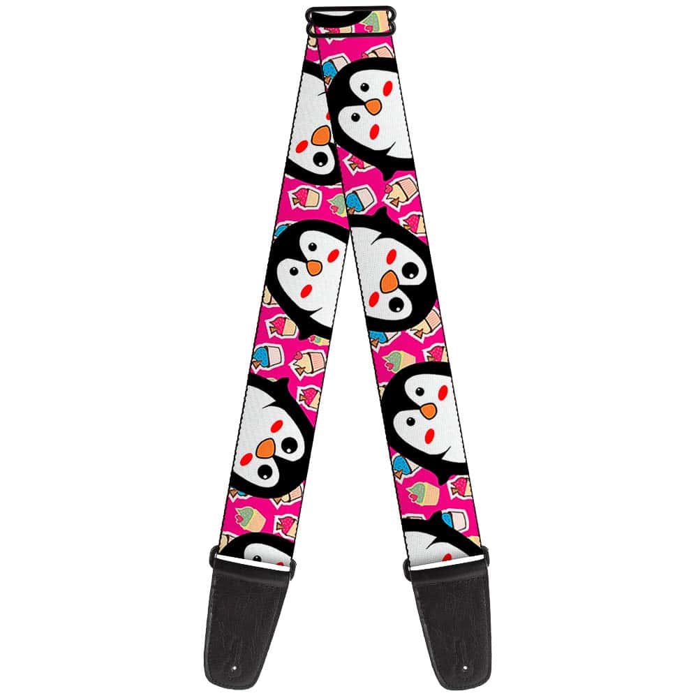 Correa de Guitarra Buckle-Down Pingüinos Cupcakes Fucsia