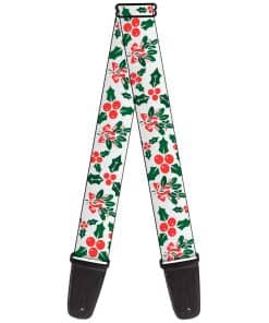 Correa para guitarra Buckle-Down Holly Mistletoe 2 pulgadas