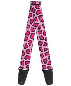 Correa de guitarra Buckle-Down Leopardo Rosa de cerca 2