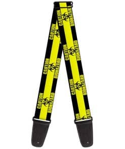 Correa de guitarra de advertencia biológica negra y