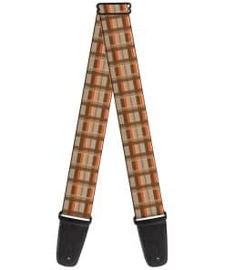 Correa para guitarra Buckle-Down Plaid Tan Shades Orange 2