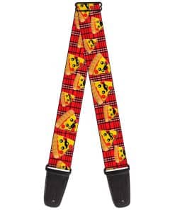 Correa de Guitarra Buckle-Down Pizza Man Plaid Rojo de 2