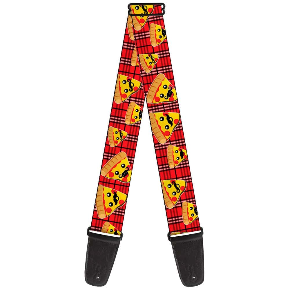 Correa de Guitarra Buckle-Down Pizza Man Plaid Rojo de 2