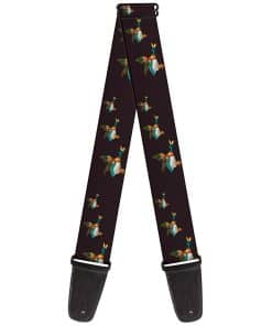 Correa de guitarra Buckle-Down Mallards voladores Borgoña 2