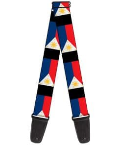 Correa para guitarra con banderas de Filipinas de