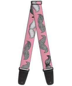 Correa para Guitarra Buckle-Down Mustaches Pink Sketch 2