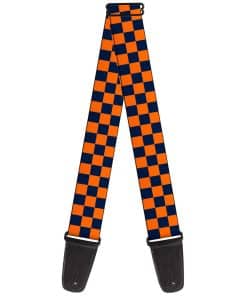 Correa de Guitarra Buckle-Down Checker Naranja Azul Oscuro
